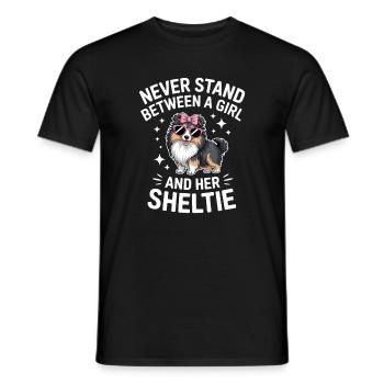 Sheltie Sayings Funny Sheltie Gift - Men's T-Shirt - black - Front - AI Model Male 178 light (178cm)