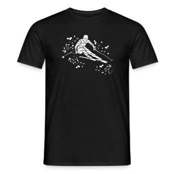 Alpine skiing Winter sports Nordic skiing - Men's T-Shirt - black - Front - AI Model Male 178 light (178cm)
