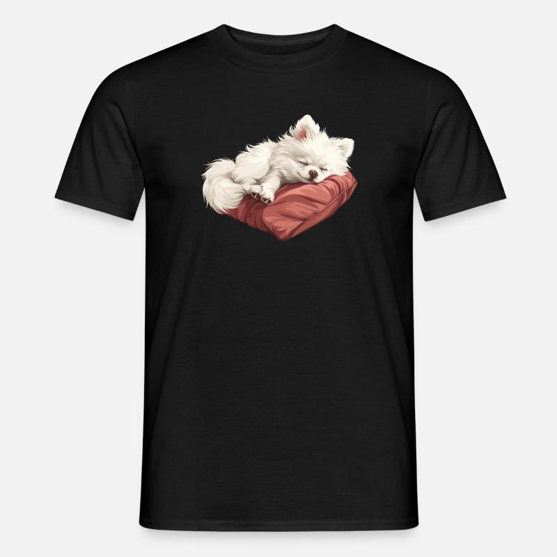 Schlafender Spitz Welpe - Männer T-Shirt - Schwarz