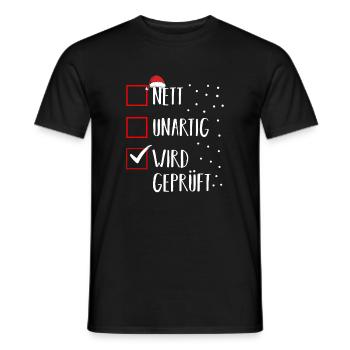 Santa Claus Christmas Time Naughty Christmas - Men's T-Shirt - black - Front - AI Model Male 178 light (178cm)