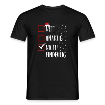 Santa Claus Christmas Time Naughty Christmas - Men's T-Shirt - black - Front - AI Model Male 178 light (178cm)