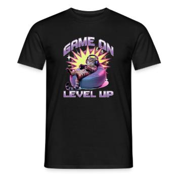 Funny Gaming Gamer Cat - Männer T-Shirt - Schwarz - Vorne - AI Model Male 178 light (178cm)