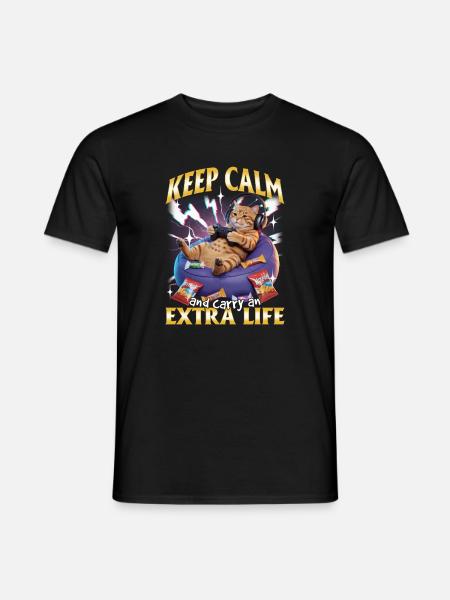 Chat gamer drôle - T-shirt homme - noir