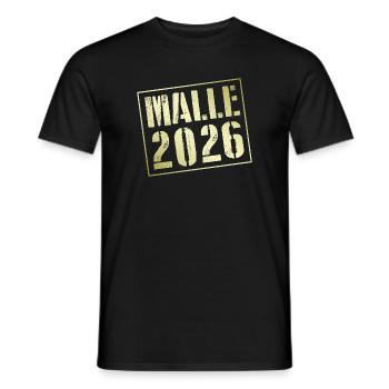 Malle 2026 - Men's T-Shirt - black - Front - AI Model Male 178 light (178cm)