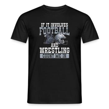 Football- und Wrestling-Mischung - Männer T-Shirt - Schwarz - Vorne - AI Model Male 178 light (178cm)