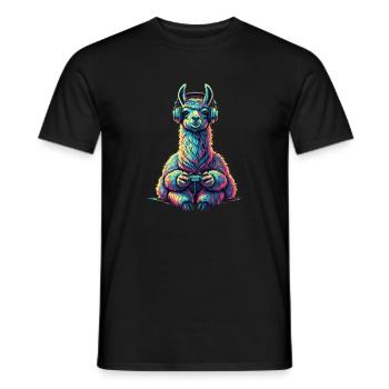 Llamma Gaming Jeux Animaux Jeux Drôle Llamma - T-shirt homme - noir - Devant - AI Model Male 178 light (178cm)
