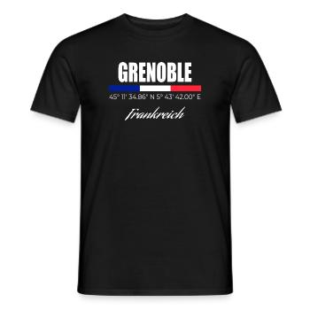 Grenoble - Männer T-Shirt - Schwarz - Vorne - AI Model Male 178 light (178cm)