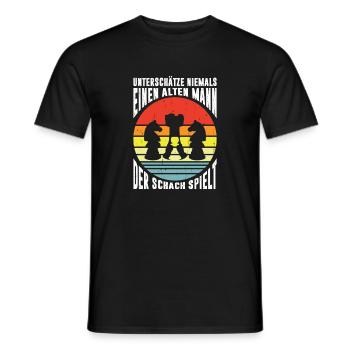 Schachspieler Geschenke Schach Zubehör Schachbrett - Männer T-Shirt - Schwarz - Vorne - AI Model Male 178 light (178cm)