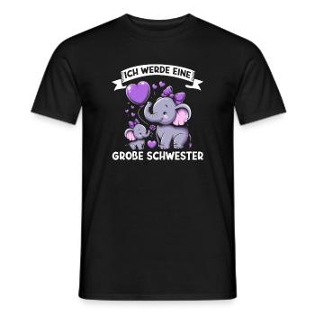 Big Sister Elephants Older Sibling - Men's T-Shirt - black - Front - AI Model Male 178 light (178cm)