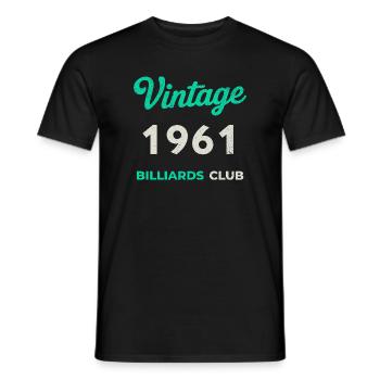 Vintage 1961 – Billiards Club Retro Birth Year - Men's T-Shirt - black - Front - AI Model Male 178 light (178cm)