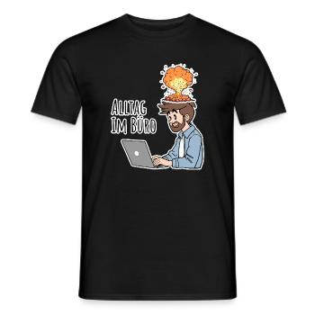 Everyday life in the office - The complete CHAOS - Men's T-Shirt - black - Front - AI Model Male 178 light (178cm)