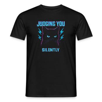Humour félin, idée cadeau chat, animaux de compagnie drôles - T-shirt homme - noir - Devant - AI Model Male 178 light (178cm)