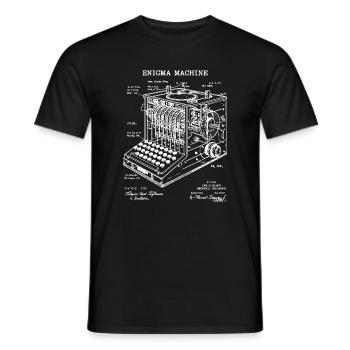 Enigma-Maschinenbauplan - Männer T-Shirt - Schwarz - Vorne - AI Model Male 178 light (178cm)