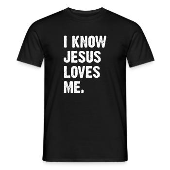 Jesus loves me - Men's T-Shirt - black - Front - AI Model Male 178 light (178cm)