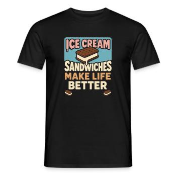 Eis-sandwich-liebhaber Sommerdessert - Männer T-Shirt - Schwarz - Vorne - AI Model Male 178 light (178cm)