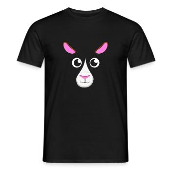 Süßes Cartoon-Meerschweinchengesicht – einfaches, minimalistisches Haustier - Männer T-Shirt - Schwarz - Vorne - AI Model Male 178 light (178cm)