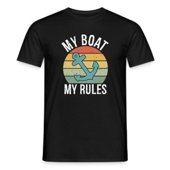 My Boat My Rules Funny Boating Captain Gift - Männer T-Shirt - Schwarz - Vorne - AI Model Male 178 light (178cm)