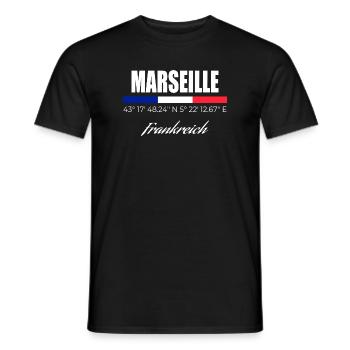 Marseille - Männer T-Shirt - Schwarz - Vorne - AI Model Male 178 light (178cm)