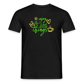 Enjoy The Little Things Gratitude Mindfulness - Men's T-Shirt - black - Front - AI Model Male 178 light (178cm)