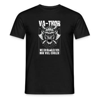 Wikinger Nordmann Wie Ein Normale Papa  - Männer T-Shirt - Schwarz - Vorne - AI Model Male 178 light (178cm)