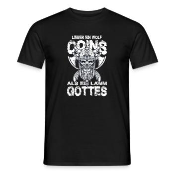 Lieber Ein Wolf Odins Als Ein Lamm Gottes Wikinger - Men's T-Shirt - black - Front - AI Model Male 178 light (178cm)