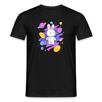 Galaktischer Hase im Nebel - Männer T-Shirt - Schwarz - Vorne - AI Model Male 178 light (178cm)