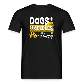 Hawaiian Ukulele Uke Dogs + - Männer T-Shirt - Schwarz - Vorne - AI Model Male 178 light (178cm)