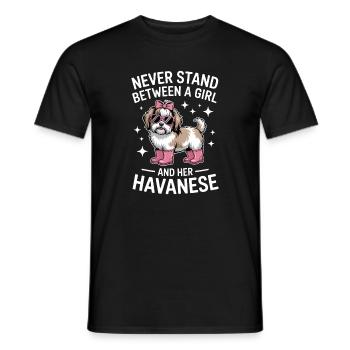 Havanese Sayings Girl Funny Havanese Gift - Men's T-Shirt - black - Front - AI Model Male 178 light (178cm)