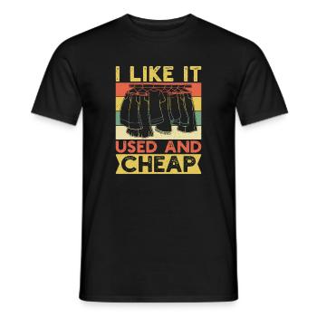 Thrift Shopper I Like It Used & Cheap Thrift Store - Men's T-Shirt - black - Front - AI Model Male 178 light (178cm)