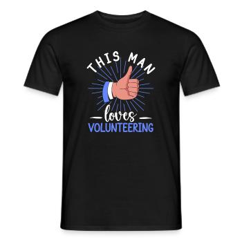 Appréciation du bénévolat Cet homme adore le bénévolat - T-shirt homme - noir - Devant - AI Model Male 178 light (178cm)