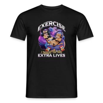 Funny Gaming Gamer Cat - Männer T-Shirt - Schwarz - Vorne - AI Model Male 178 light (178cm)