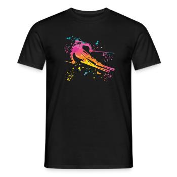 Ski alpin Sports d’hiver Ski nordique - T-shirt homme - noir - Devant - AI Model Male 178 light (178cm)
