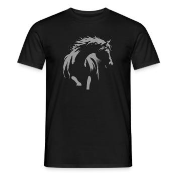 Pferde-Silhouette – Eleganz und Freiheit - Männer T-Shirt - Schwarz - Vorne - AI Model Male 178 light (178cm)