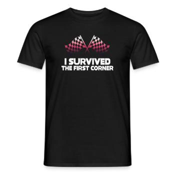 Ich habe die erste Kurve überlebt - Männer T-Shirt - Schwarz - Vorne - AI Model Male 178 light (178cm)