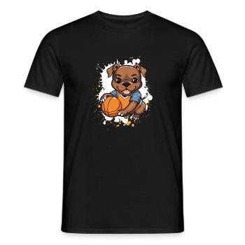 Chien de basket dans un style de bande dessinée - T-shirt homme - noir - Devant - AI Model Male 178 light (178cm)
