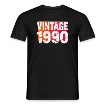 Logo vintage en texte vieilli de 1990 - T-shirt homme - noir - Devant - AI Model Male 178 light (178cm)