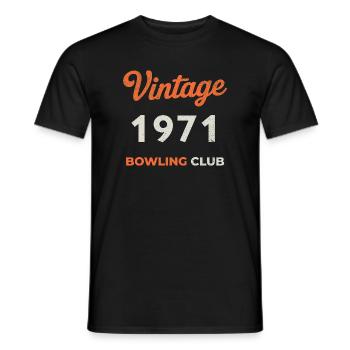 Vintage 1971 – Bowling Club Retro Geburtsjahr - Männer T-Shirt - Schwarz - Vorne - AI Model Male 178 light (178cm)
