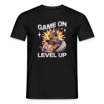 Joueur Drôle de Capybara - T-shirt homme - noir - Devant - AI Model Male 178 light (178cm)