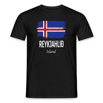 Reykjahlið - T-shirt homme - noir - Devant - AI Model Male 178 light (178cm)