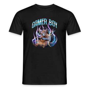 Joueur Drôle de Capybara - T-shirt homme - noir - Devant - AI Model Male 178 light (178cm)