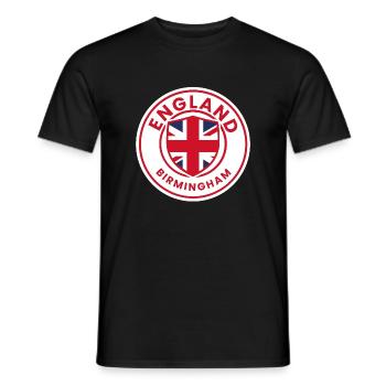 British badge in red, white, blue - Men's T-Shirt - black - Front - AI Model Male 178 light (178cm)