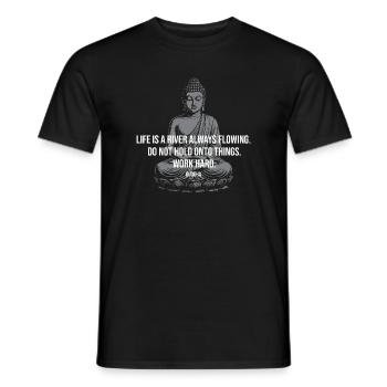Fluss-Buddha-Zitat-Tee - Männer T-Shirt - Schwarz - Vorne - AI Model Male 178 light (178cm)