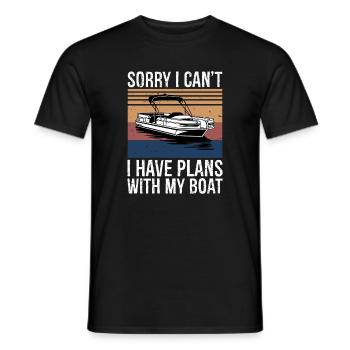 Désolé, je ne peux pas, j’ai des plans avec mon capitaine de bateau - T-shirt homme - noir - Devant - AI Model Male 178 light (178cm)
