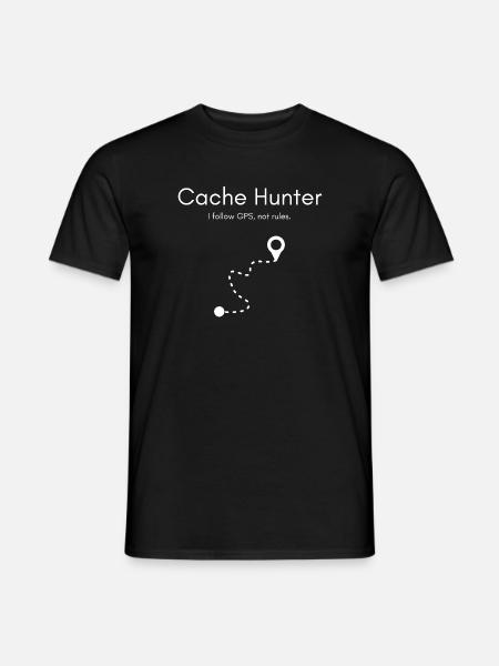 Cache Hunter Shirt – GPS Abenteuer Outdoor - Männer T-Shirt - Schwarz