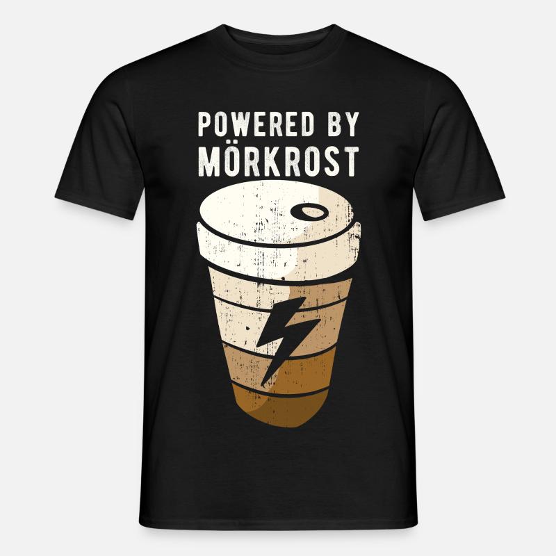 Powered By Mörkrost Schweden Kaffee - Männer T-Shirt - Schwarz