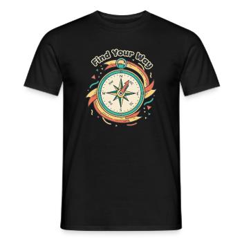 Boussole Trouve Ton Chemin - T-shirt homme - noir - Devant - AI Model Male 178 light (178cm)