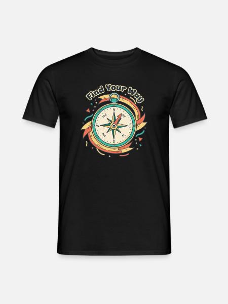 Find Your Way Compass - Men's T-Shirt - black