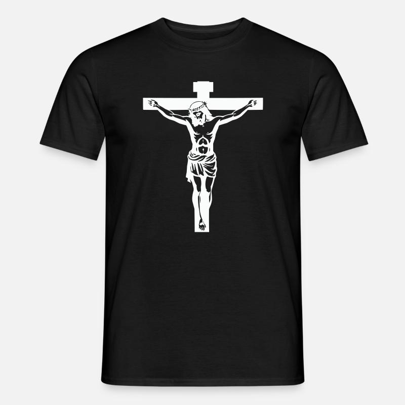 Jesus Kreuz - Männer T-Shirt - Schwarz