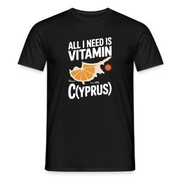Cyprus All I Need Is Vitamin Cyprus Cyprus Flag - Men's T-Shirt - black - Front - AI Model Male 178 light (178cm)