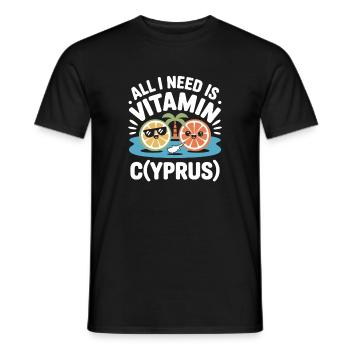 Cyprus All I Need Is Vitamin Cyprus Cyprus Flag - Men's T-Shirt - black - Front - AI Model Male 178 light (178cm)
